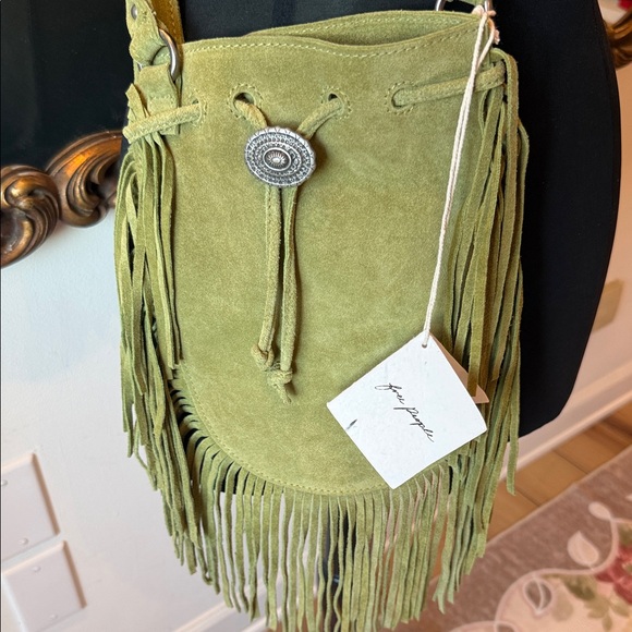 Free People Calamaty Fringe Olive Crossbody Bag - Picture 2 of 4